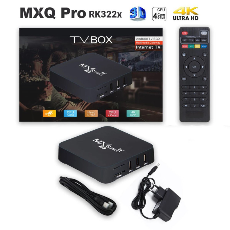 MXQ PRO 4GB RAM 64GB ROM Android TV Box