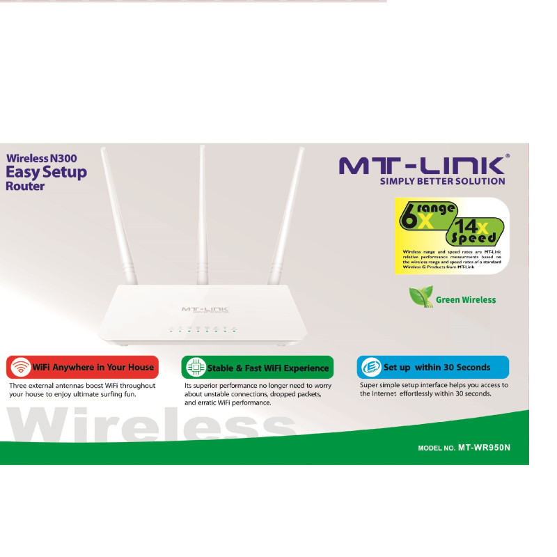 MT-LINK MT-WR950N 300mbps 3 Antennas Router